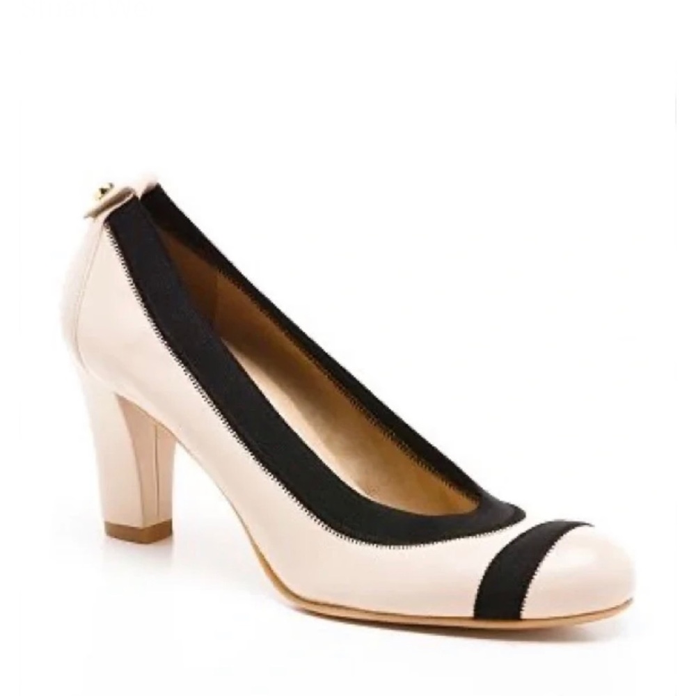Stuart Weitzman Easily Round Toe Leather Pumps, B… - image 1